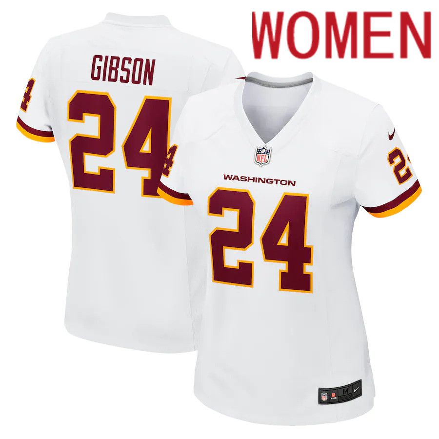 Cheap Women Washington Redskins 24 Antonio Gibson Nike White Game NFL Jersey